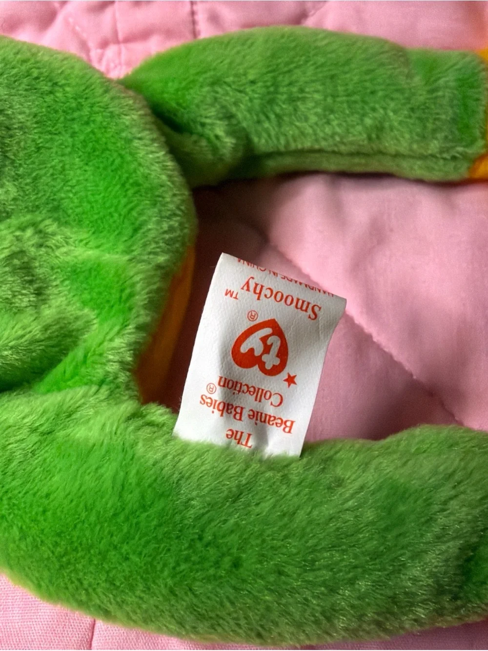 Vintage Ty Beanie Baby Smoochy the Frog 1997 Retired Original Plush toy Tags 90s